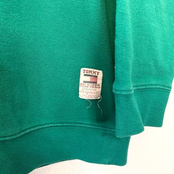 Vintage 90s Tommy Hilfiger Green Sweatshirt Size Large - Picture 2 of 8